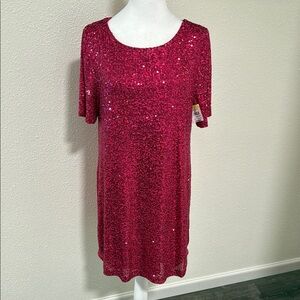 Steve Madden Pink Sequin Sheath Dress